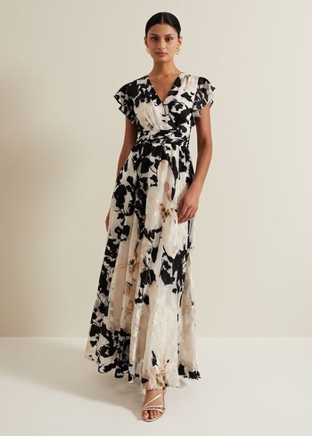 Phase Eight Liana Floral Dress Black/White Canada | BPJVXR-904